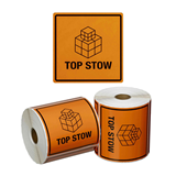 Top Stow Label Roll, Black On Orange, 99mm x 99mm 500 Labels Roll